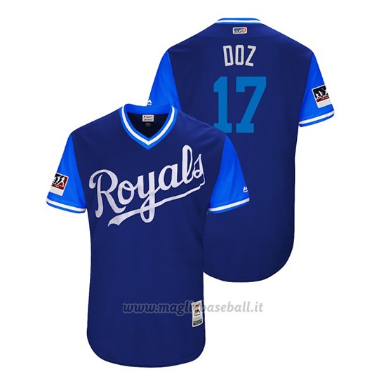 Maglia Baseball Uomo Kansas City Royals Hunter Dozier 2018 Llws Players Weekend Doz Royal
